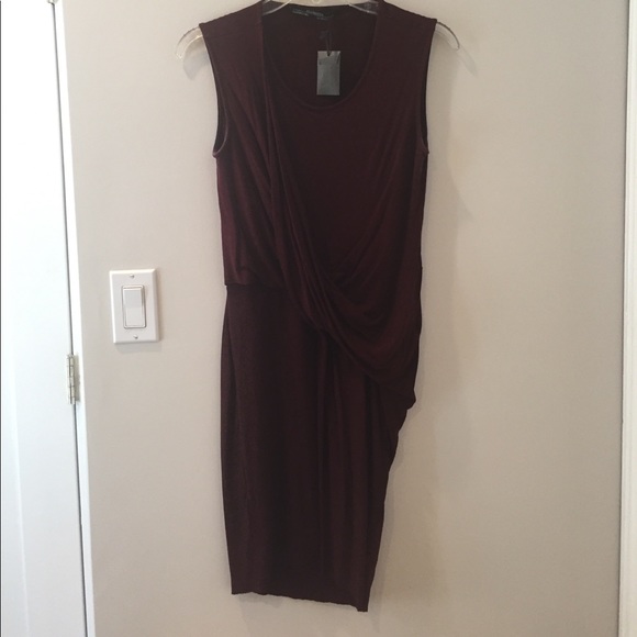 All Saints Amelia Dress Size 2 XS Burgundy - Picture 5 of 8