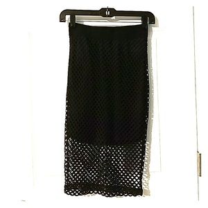 Forever 21 Black High Waist Mesh Skirt (Like New)