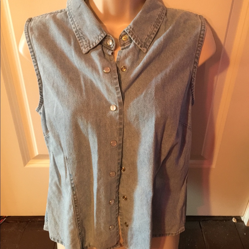 Christopher and Banks sleeveless denim top