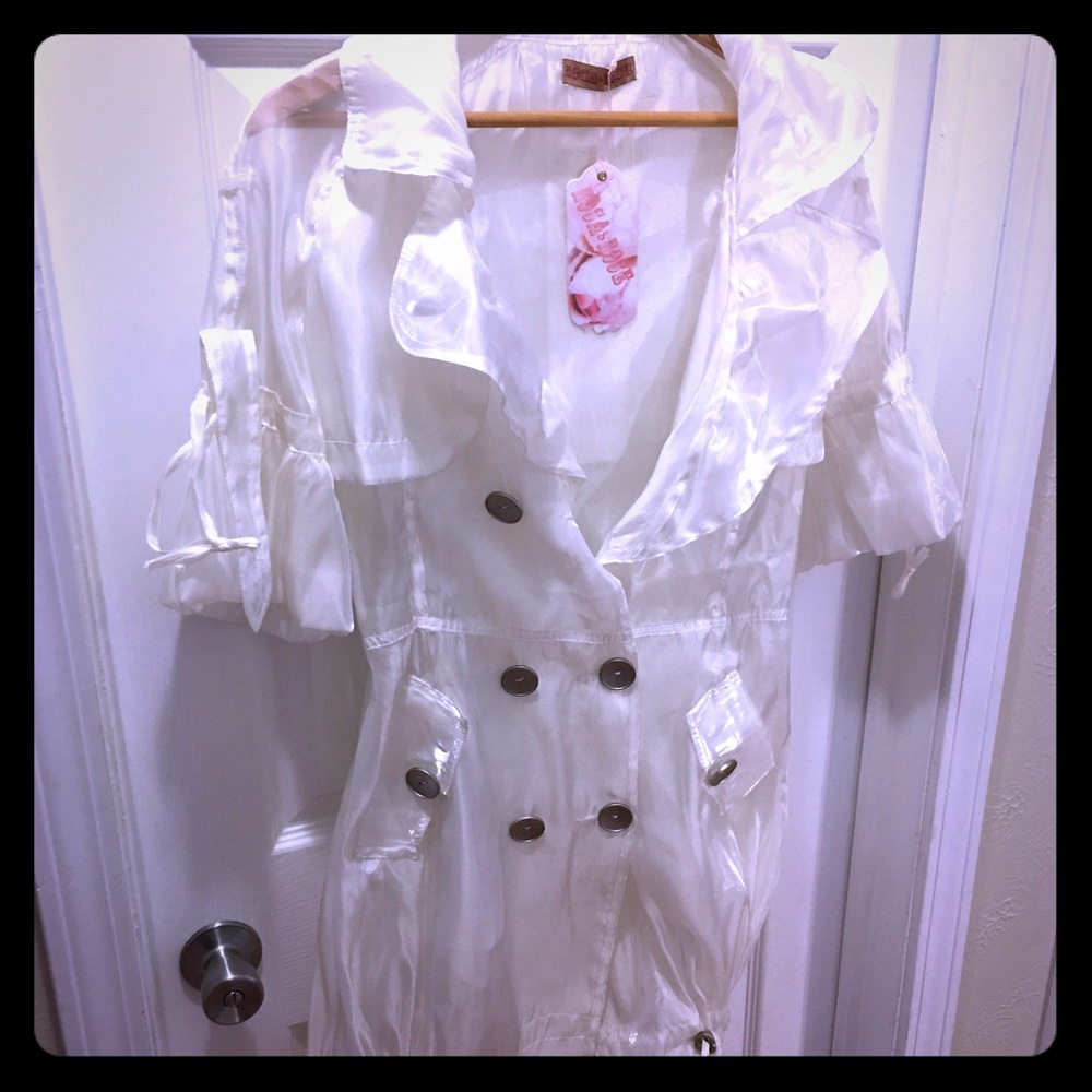 Translucent trench coat