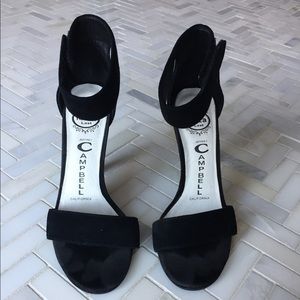 Jeffrey Campbell suede velcro strap heels