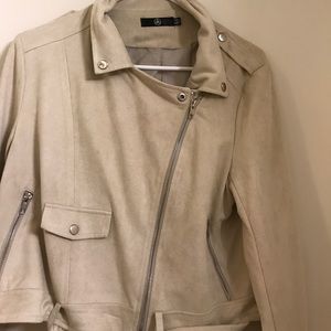 Missguided Faux Suede Crop Moto Jacket