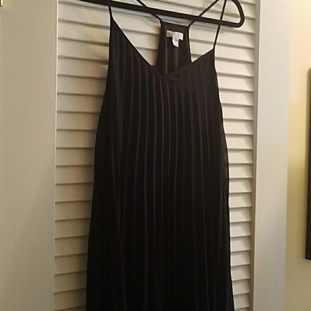 Black pleated maxi dress