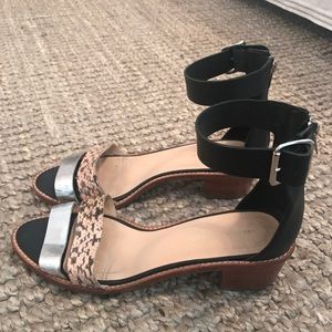 Loeffler Randall black block heel sandals