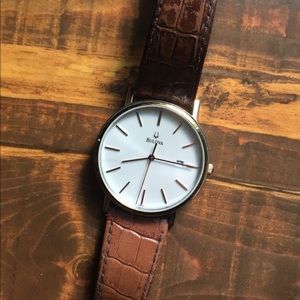 Bulova leather strap watch