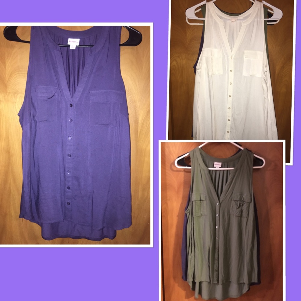 3 Merona button down Tank Tops