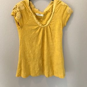 Anthropologie Mustard Pilcro Tee