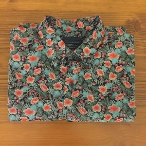 Zara Floral Shirt Size Small Slim Fit