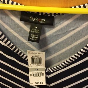 Navy & white maxi dress BNWT Sz 1X