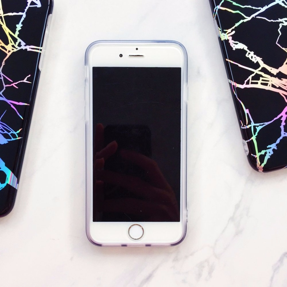 iPhone Black Holo Marble Case - Picture 4 of 4