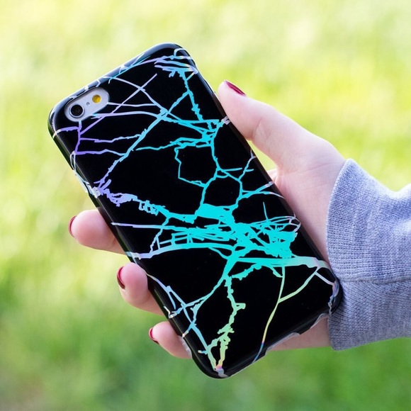 iPhone Black Holo Marble Case - Picture 3 of 4