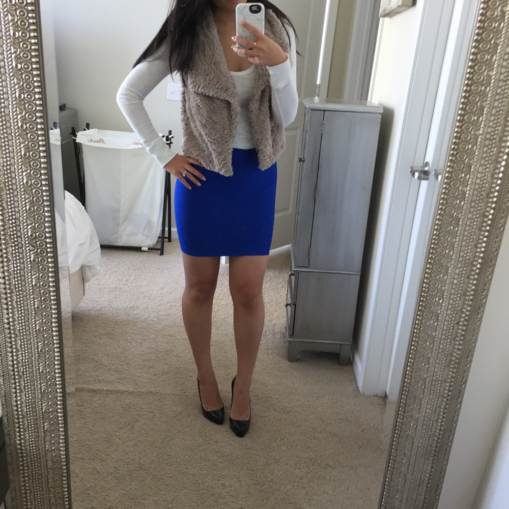 BLUE mini bandage skirt