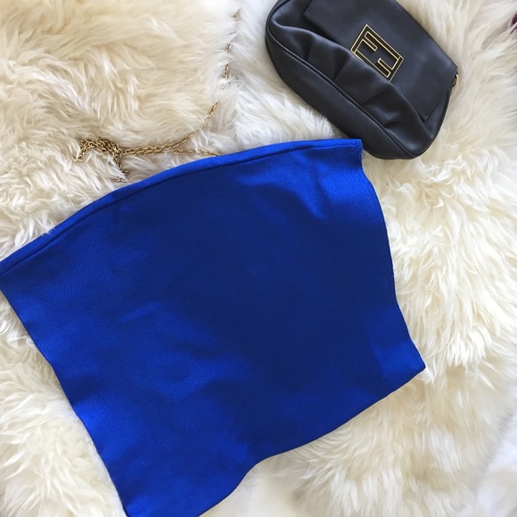 BLUE mini bandage skirt - Picture 3 of 3