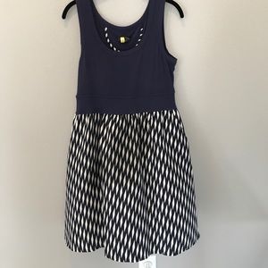 Anthropologie Navy Patterned Dress