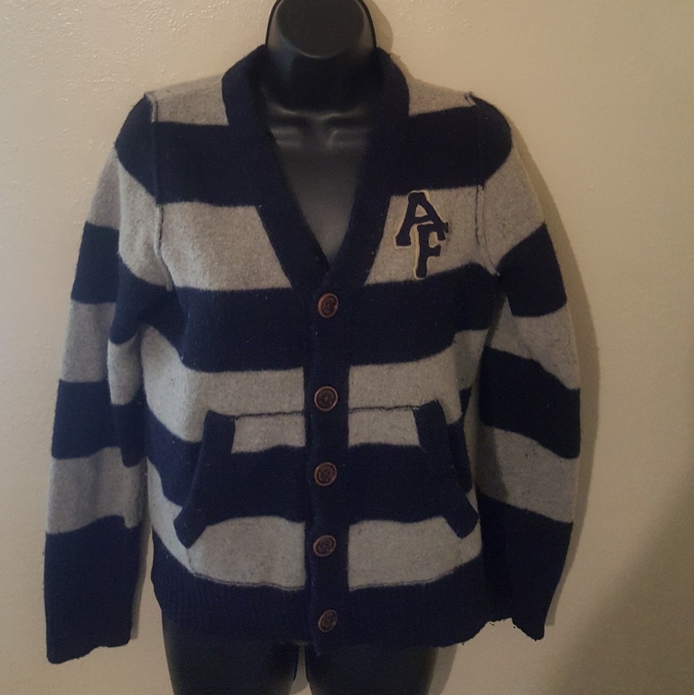 Abercrombie & Fitch Size Medium Grey& Blue Striped
