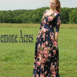 New anemone acres floral maxi dress