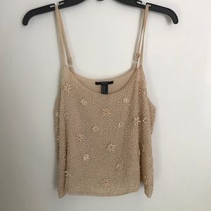Forever 21 embellished tan crop top