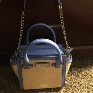 Kate Spade Tan and Blue Mini Purse