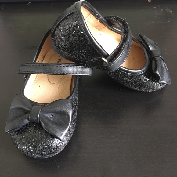 Baby girl sequin shoes with pleather bow and strap - Picture 2 of 3