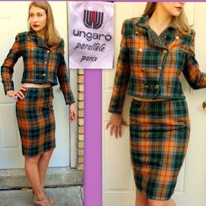 Vintage 80s UNGARO Wool Plaid AVANT GARDE Suit Vintage 80s UNGARO Wool Plaid AVANT GARDE Suit