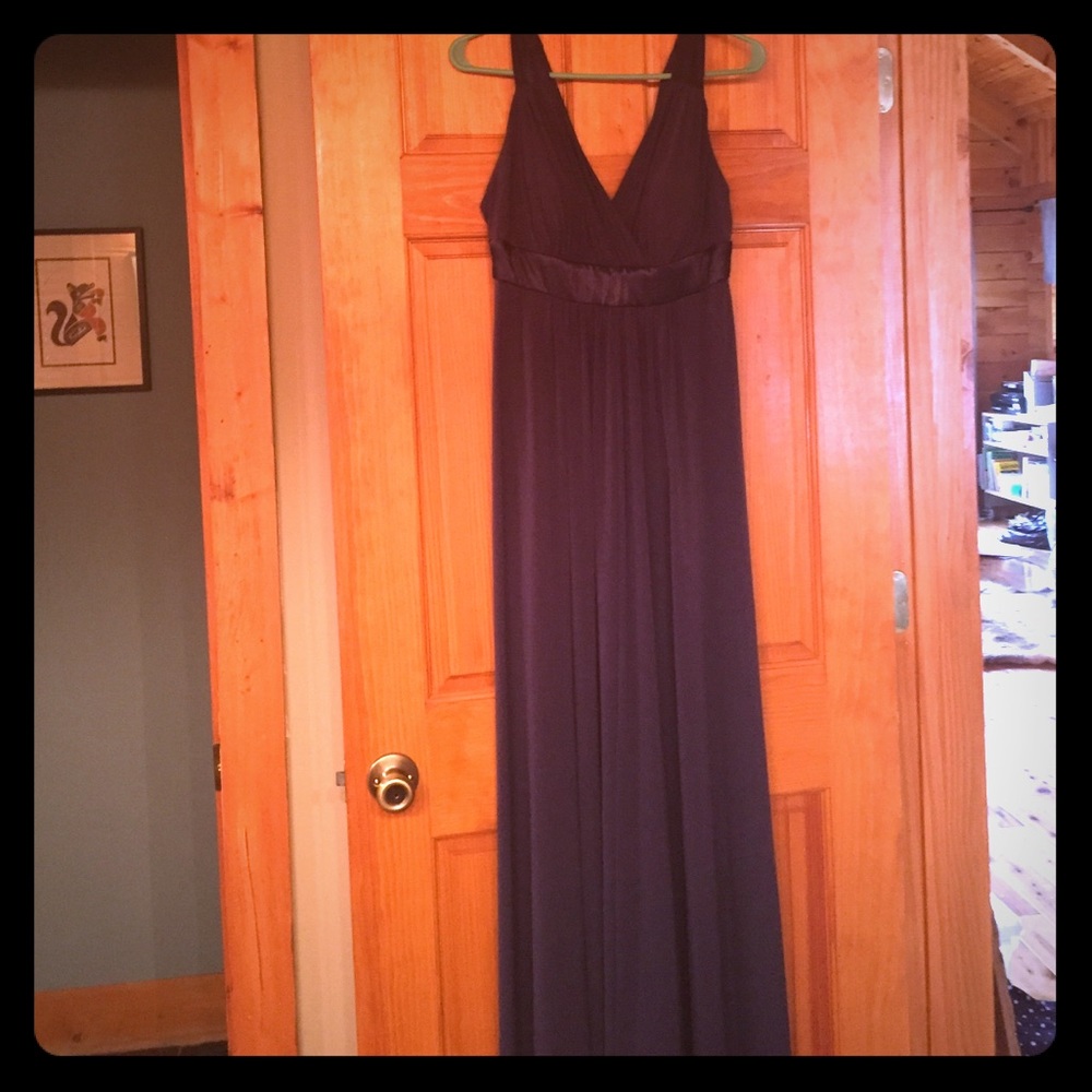 Navy blue empire waist gown