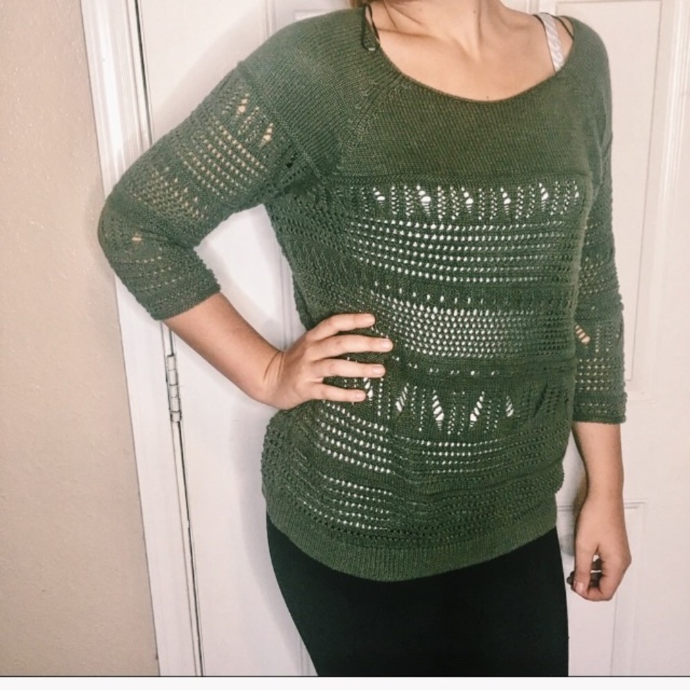 Boho Green Sweater