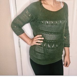 Boho Green Sweater