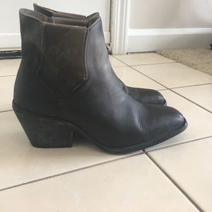 Free people booties, dark gray gradient