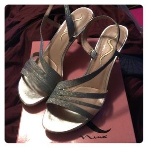 Nina Silver Strappy Wedding Sandals