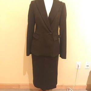 The Talbots Kate Fit Wool Drk Brown Skirt Suit
