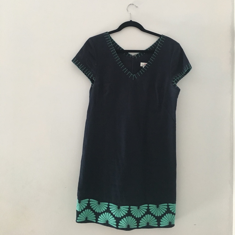 Vineyard Vines Navy Cap Sleeved Dress