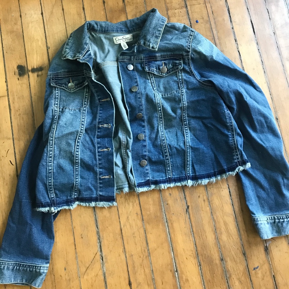jessica Simpson maternity denim jacket sz Large