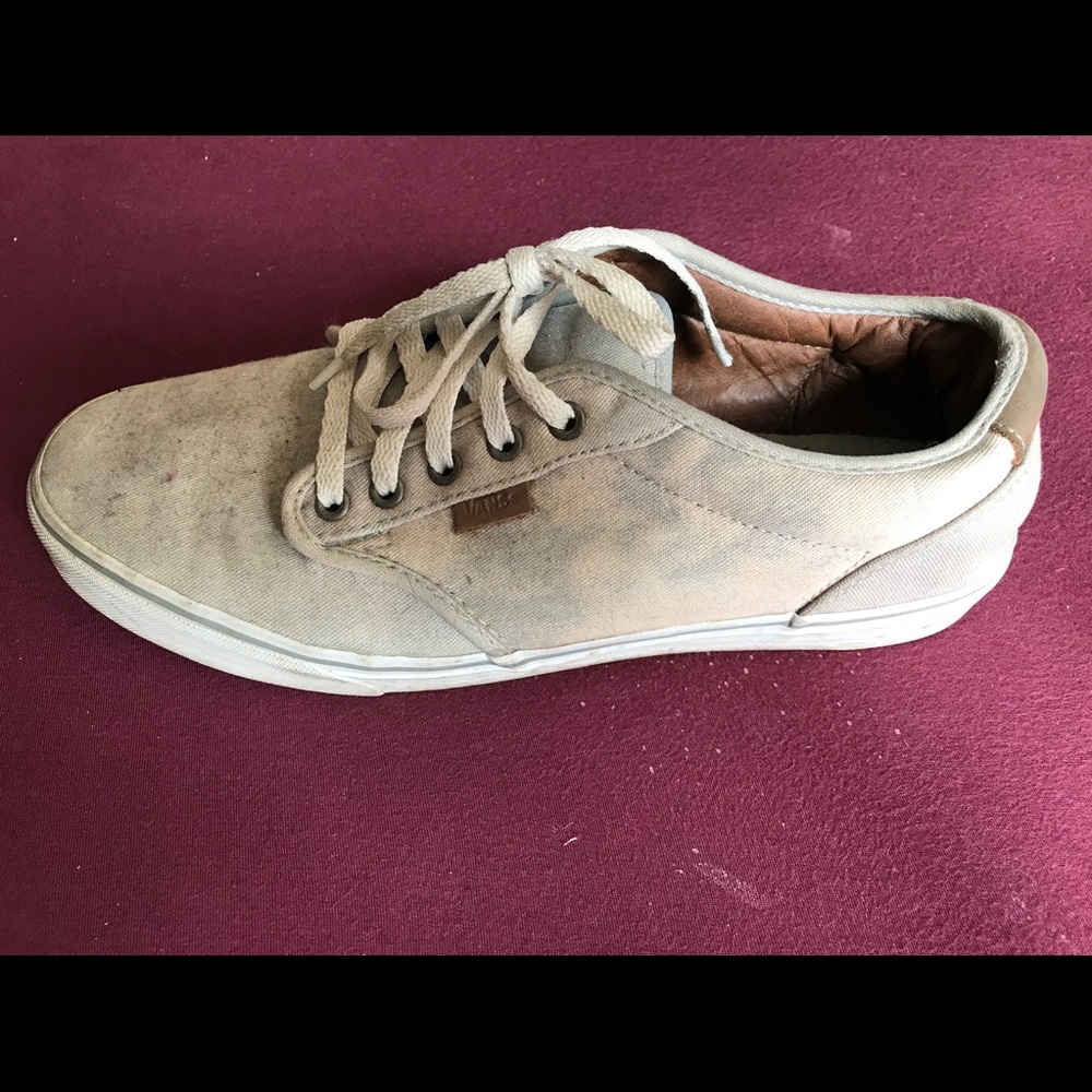Men's Vans, size 11, cream/Tan/white, barely worn