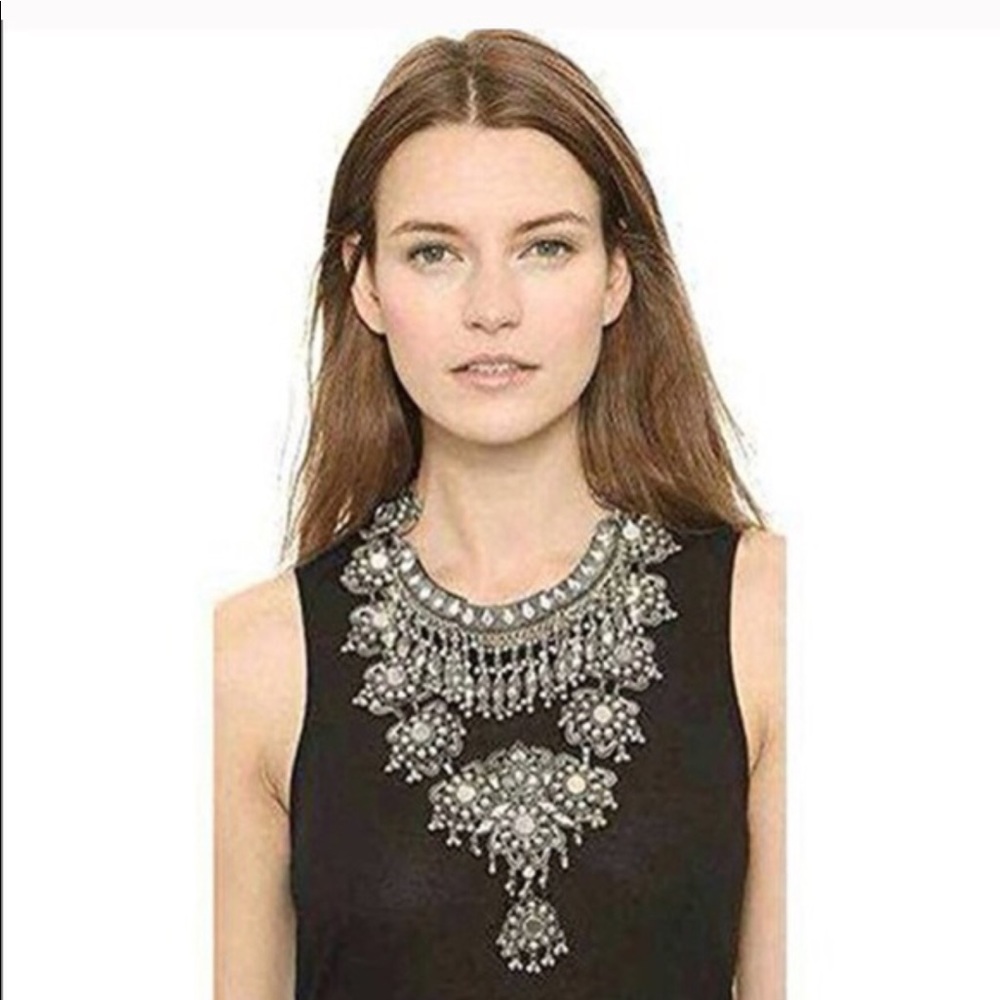 Silver Turkish Statement Boho Gypsy Necklace - Picture 4 of 5