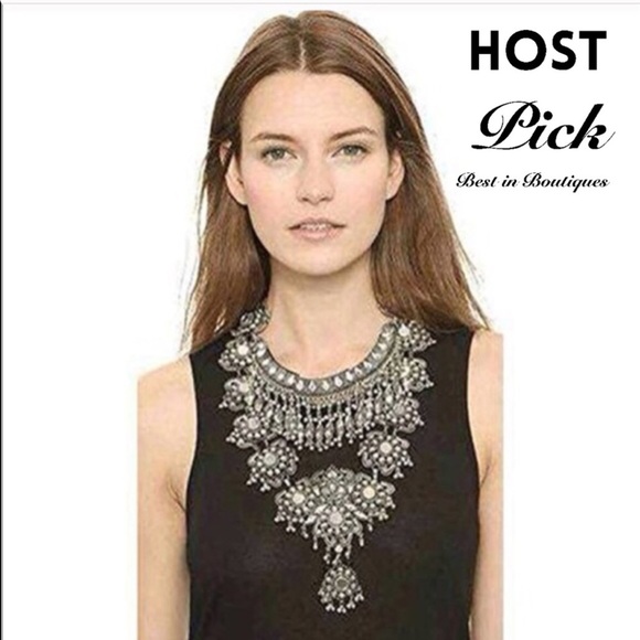 Silver Turkish Statement Boho Gypsy Necklace - Picture 2 of 5