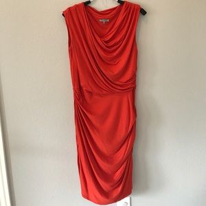 Anthropologie Rust Drape Dress