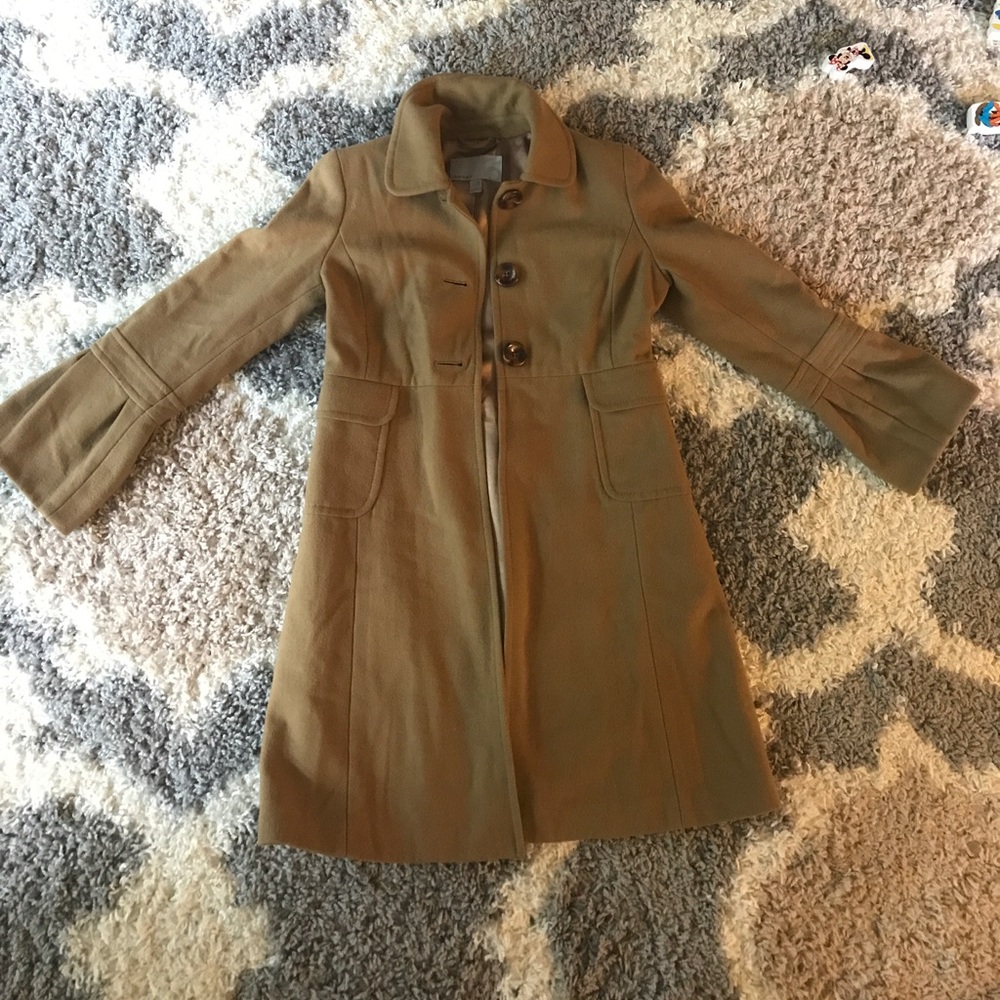 Long winter peacoat jacket with bell sleeves