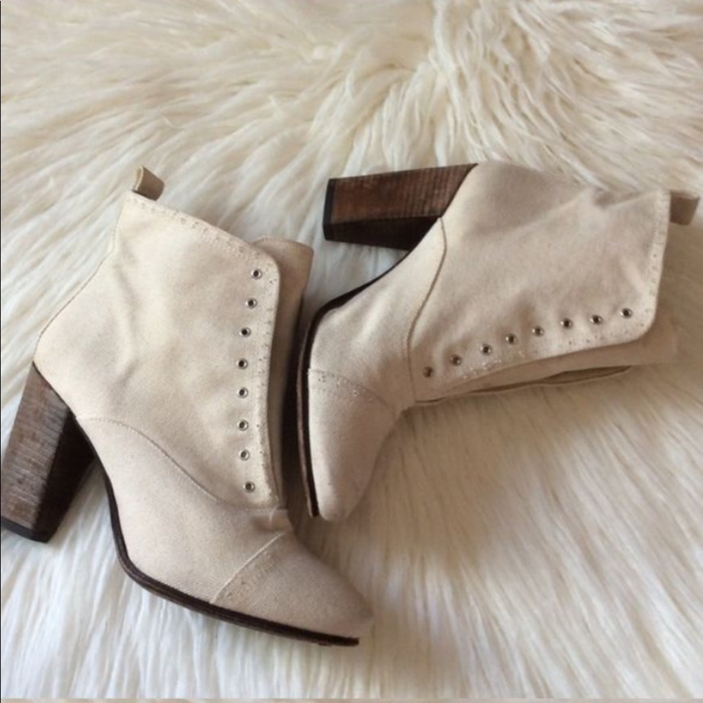 All Saints (size 9) Canvas Slip Heeled Boots