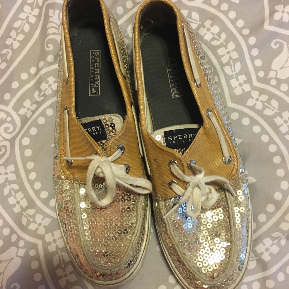 Gold Sequened Sperry's