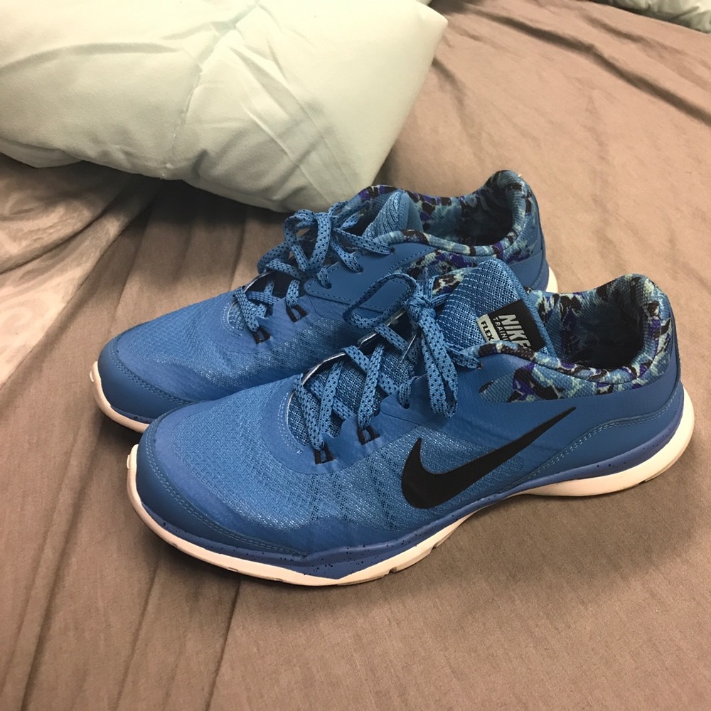 Blue camo Nike sneakers