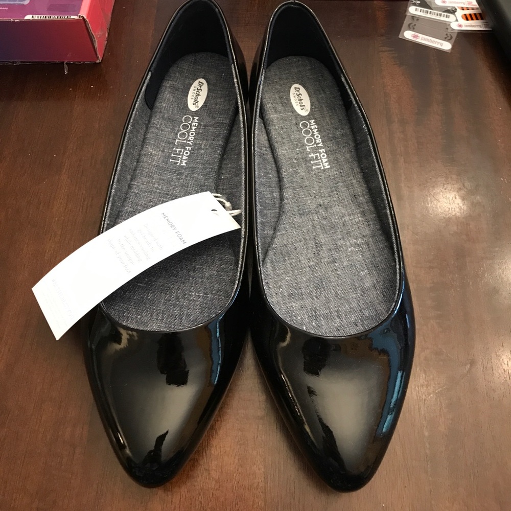 Dr. Scholl's Patent Leather Pointed Toe Flats WIDE