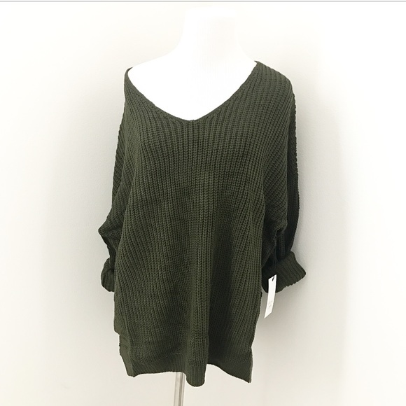 LAST ONE// Olive Knitted Sweater - Picture 2 of 5