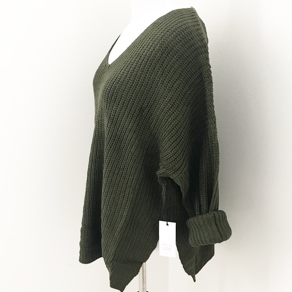 LAST ONE// Olive Knitted Sweater - Picture 3 of 5