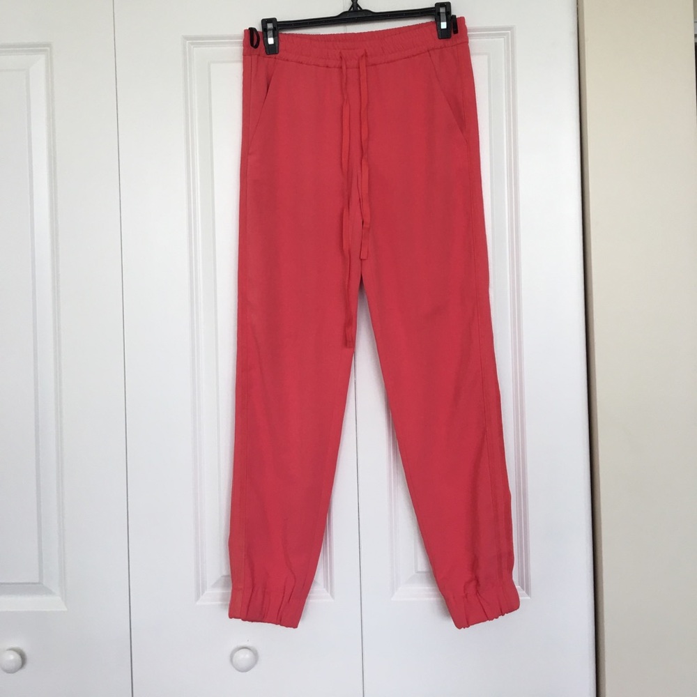 Sonia Rykiel coral jogger pants drawstring trouser