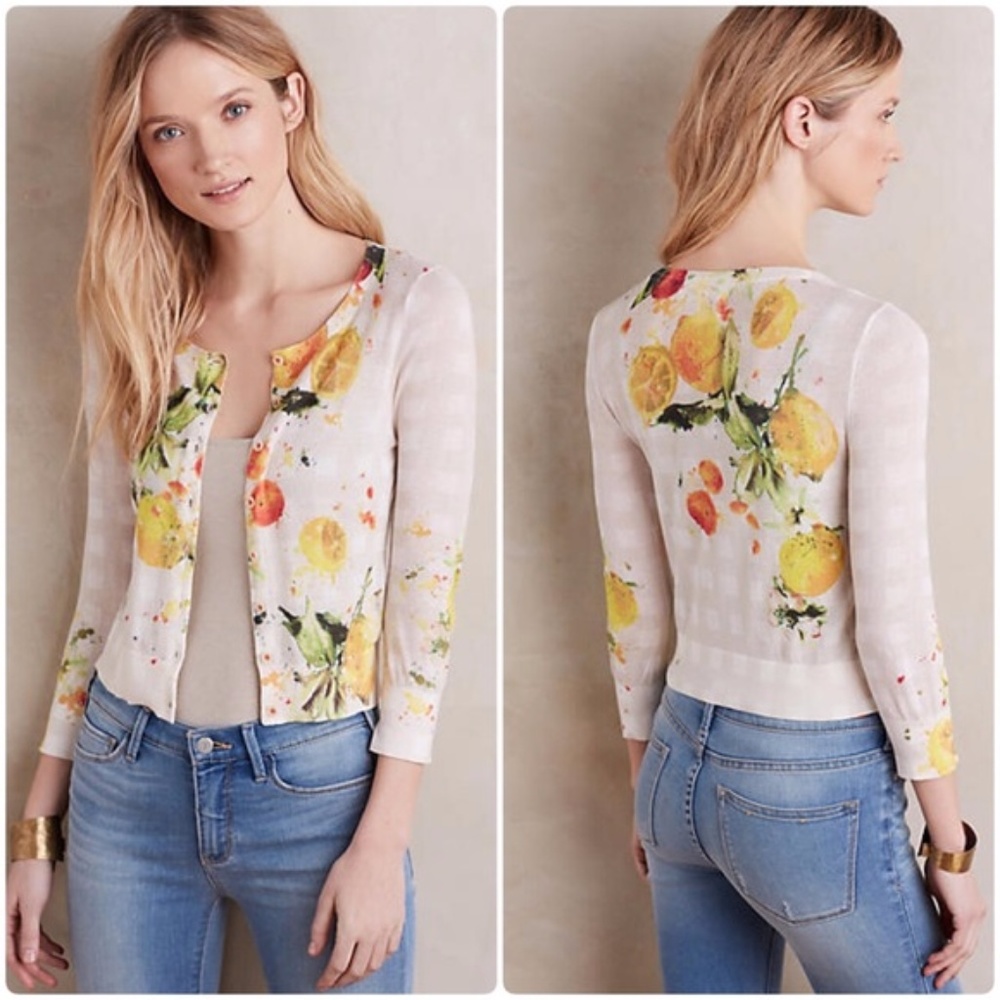 Anthropologie Citron Cardigan by HWR