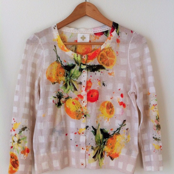 Anthropologie Citron Cardigan by HWR - Picture 3 of 5