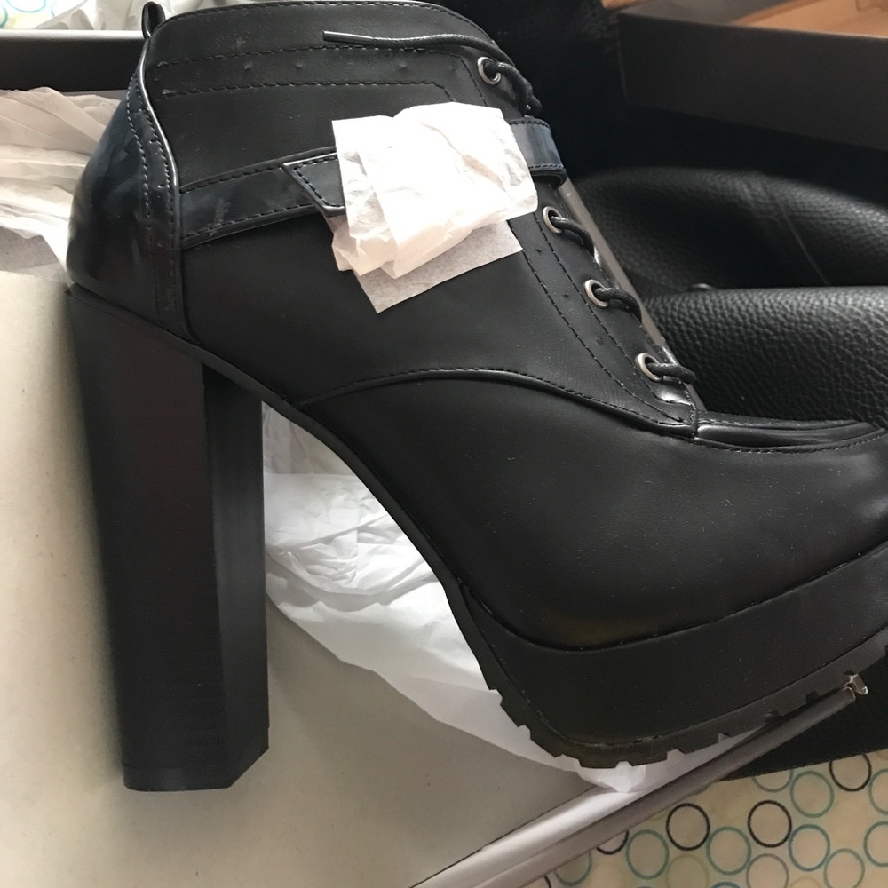 Black platform boots