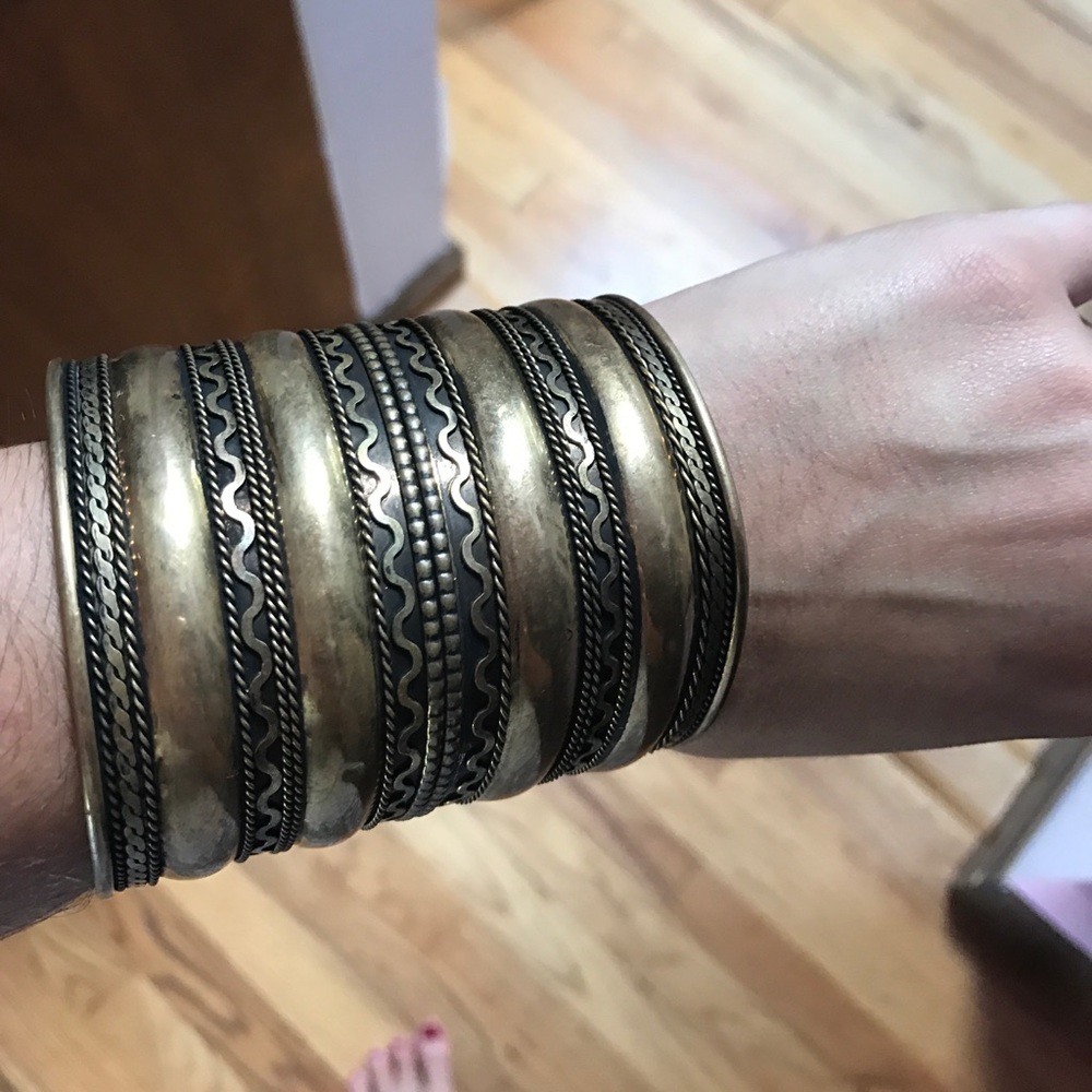 Gold gauntlet bracelet from India