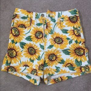 American Apparel sunflower high waisted shorts