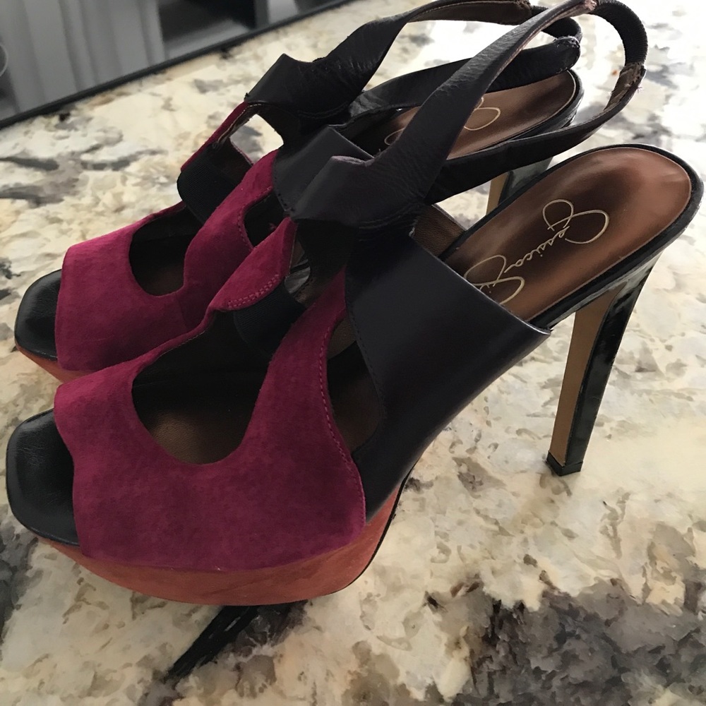 New never worn Jessica Simpson leather Suede heels